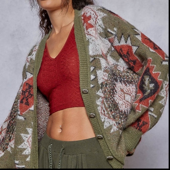 POL CARDIGAN SWEATERS Black Multi & Olive Multi - 2 COLORS IN THE LISTING - Picture 5 of 12